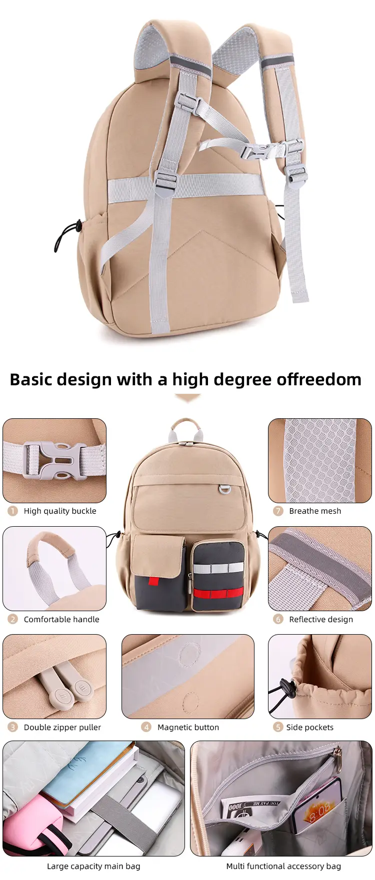 BEARKY SC05 lightweight canvas backpack weighing only 0.675 kg